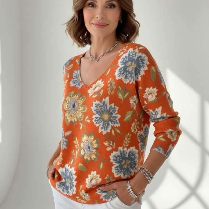 CAMILLE | Svetr s výstřihem do V