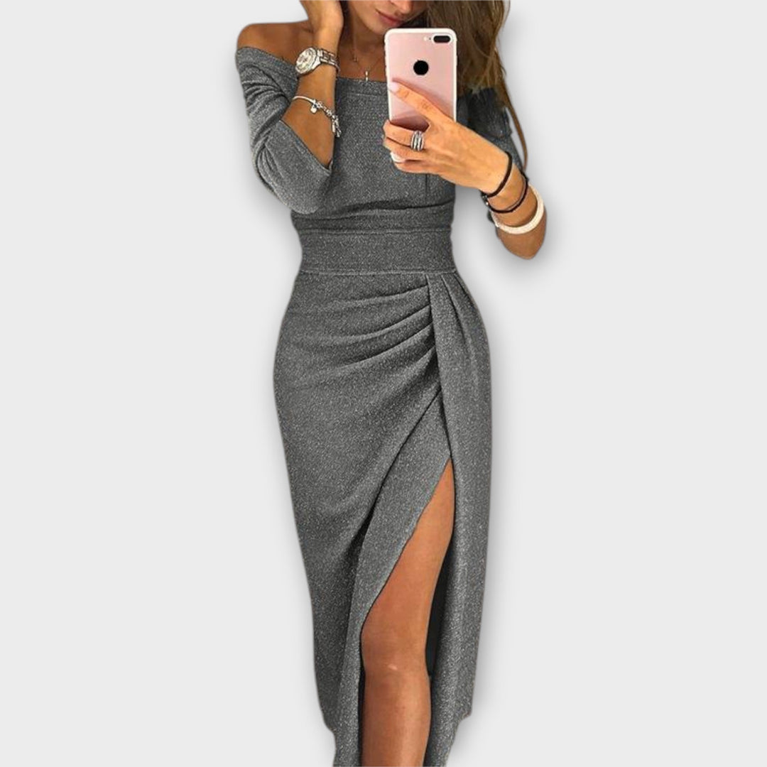 Lena - Elegantní Off-Shoulder Šaty