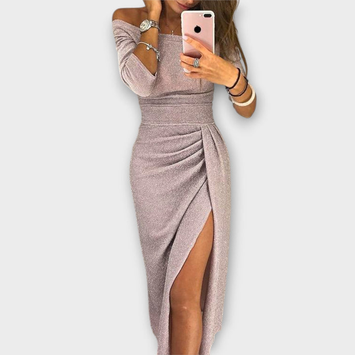 Lena - Elegantní Off-Shoulder Šaty