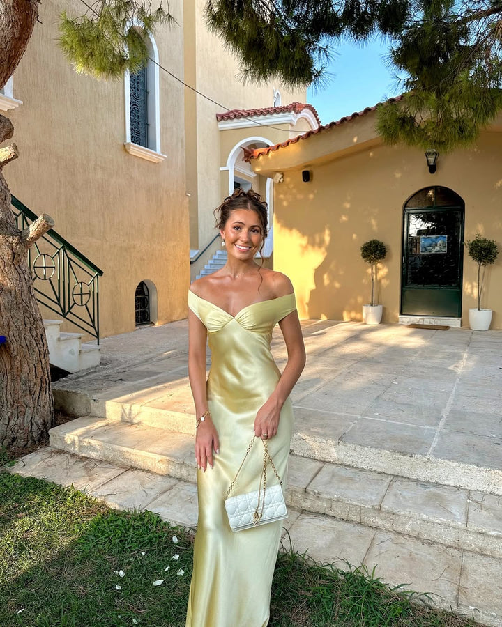 Dove - Šaty na večírek bez ramínek z saténu