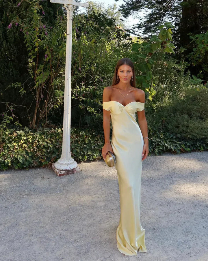 Dove - Šaty na večírek bez ramínek z saténu