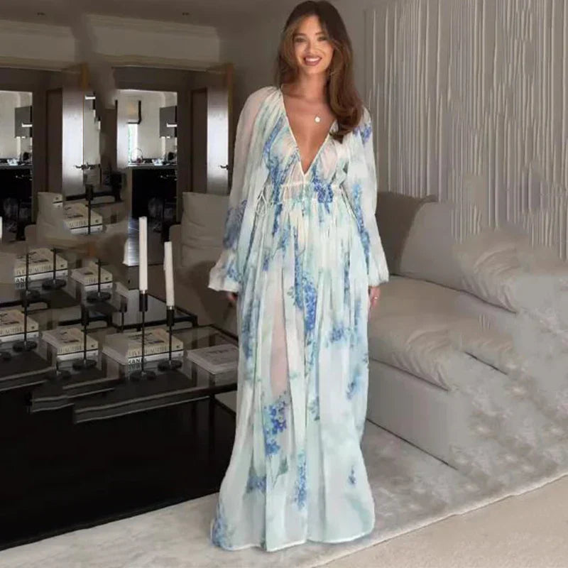 Nora – Maxi šaty Blue Ocean