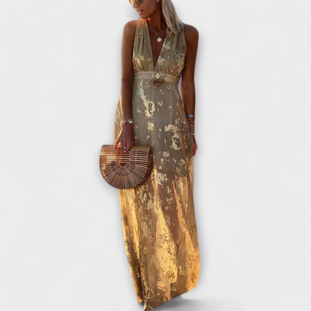 Vložené šaty s V-výstřihem a detaily z flitrů