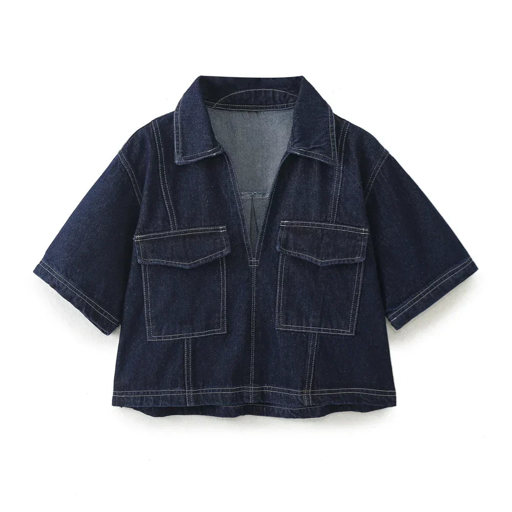 Miranda | Džínové souprava s výstřihem do V