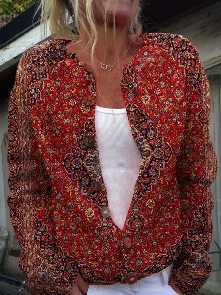 Vintage Art Neformální Pohodlný Svetr s Dlouhým Rukávem