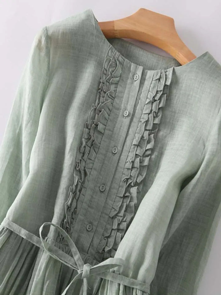 Marisse | Dámské Retro šaty s kulatým výstřihem a zavazováním v pase