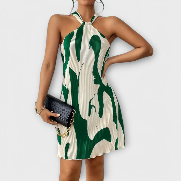 Nysaa - Dámské halter šaty s elegantním potiskem a A-liniovým střihem