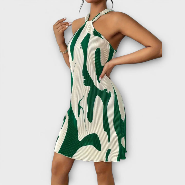 Nysaa - Dámské halter šaty s elegantním potiskem a A-liniovým střihem