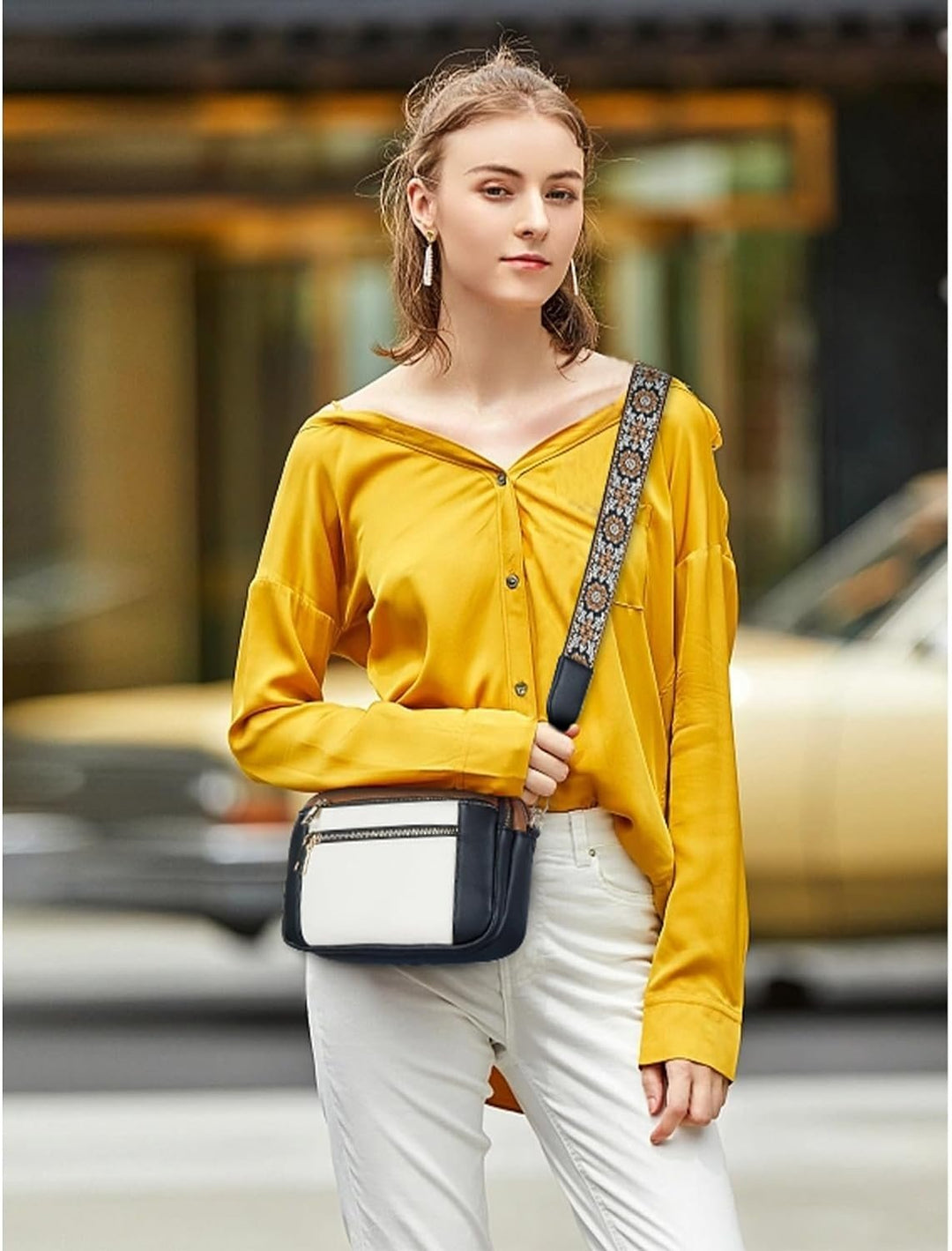 Ella | Větší kožená crossbody kabelka