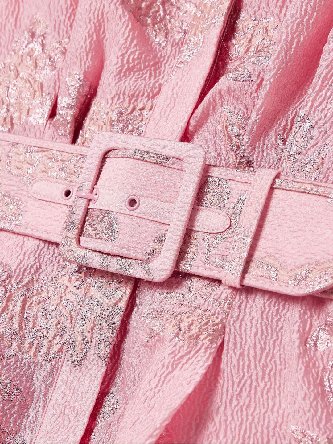 Aven - Retro růžové šaty s límcem a vysokým pasem